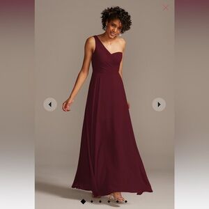 DB Studio, wine color, chiffon bridesmaid's dress, unaltered